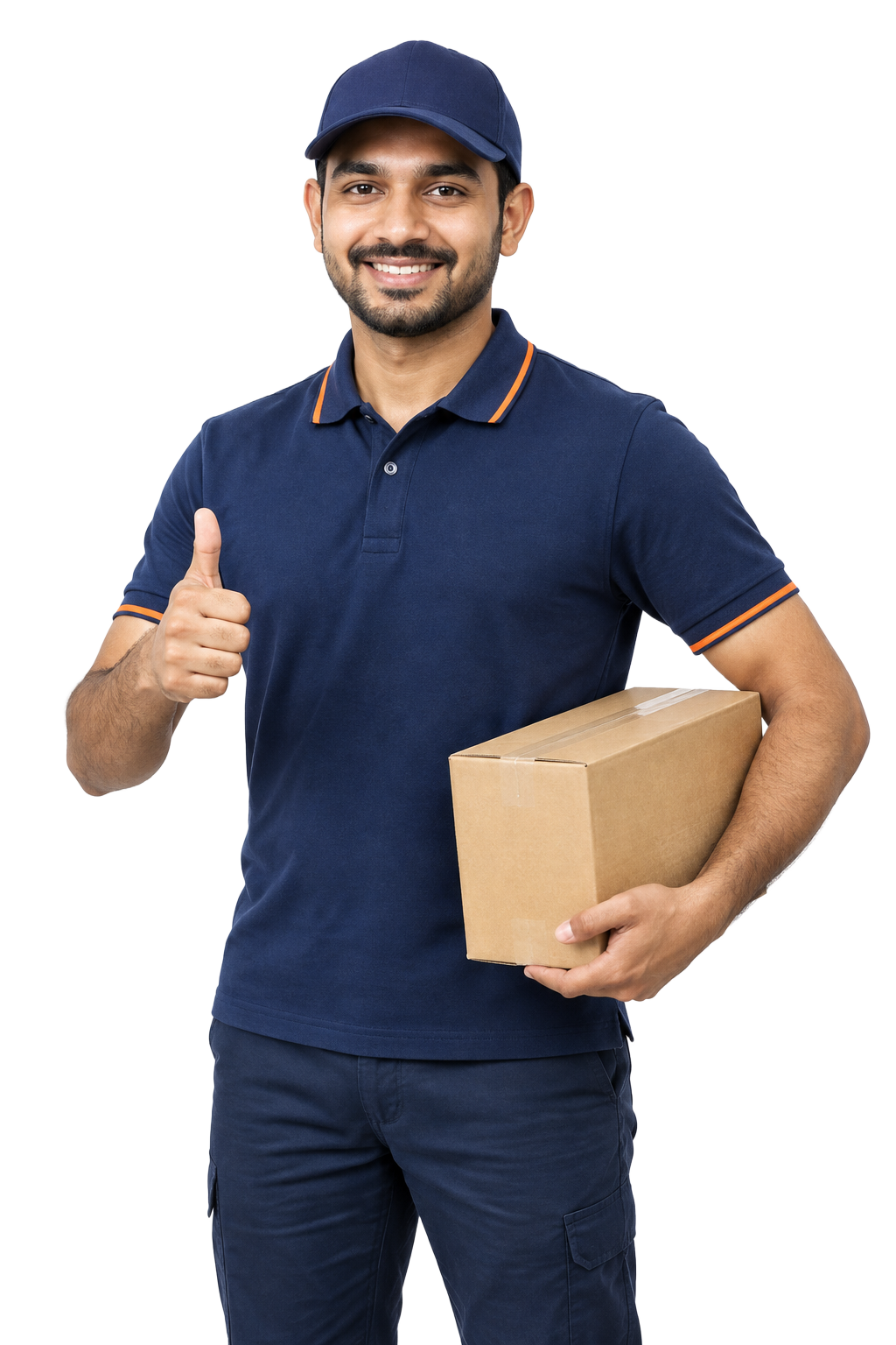 AirBridge logistics professional holding a shipment parcel